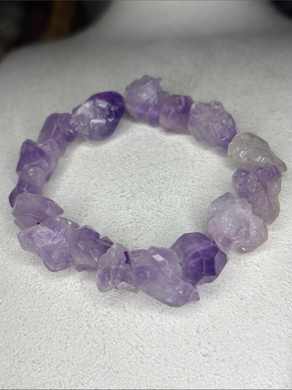 Amethyst Raw Chip Stretch Bracelet - Purple